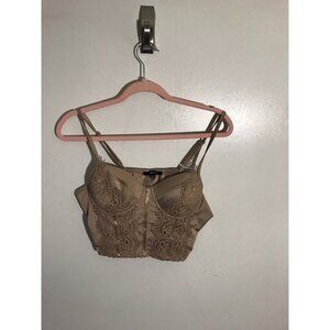 NWT Blashe Los Angeles Womens Size XL Tan Lace Crop Top
